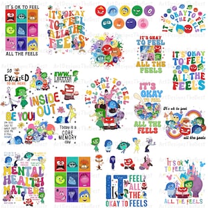 Pacchetto 15+ Inside Out It's Okay To Feel All The Feels Png, Emozioni Salute Mentale Png, Terapeuta Psicologo Png, Emozioni dei cartoni animati Amici