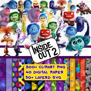 Inside Out 2 PNG, Inside Out Clipart bundle, Inside Out SVG PNG, Anger Joy Sadness Embarrassment Anxiety, Envy, Ennui, Inside Out 2 Download