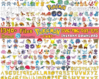 Plus de 1340 objets en superposition de motifs Pokémon | Plus de 335 fichiers Svg vectoriels en couches, Pikachu Svg Cricut & Silhouette, téléchargement immédiat