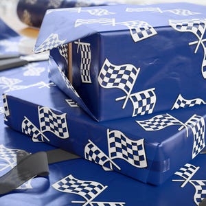 Racing Wrapping Papers, Motorsport Gift Wrap, Checkered Flag Party Supplies, Race Car Theme Birthday, Vintage Racing, Finish Line Flag, Car