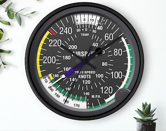 Aviation Wall Clock, Airplane Navigation Instrument Dial Clock, Pilot Gift, Aviation Decor, Airplane Clock, Air Plane Enthusiast Gift,