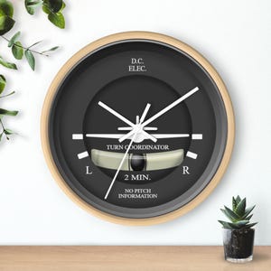 Aviation Instrument Wall Clock: Airplane Dial Design, Pilot Gift