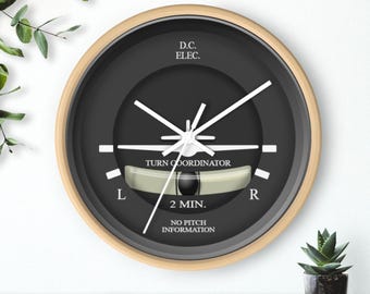 Aviation Instrument Wall Clock: Airplane Dial Design, Pilot Gift