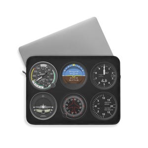 Funda para portátil con instrumentos de aviador, regalo para piloto, accesorio tecnológico