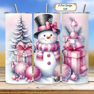 Christmas Snowman Tumbler Wrap, Winter Christmas Tumbler PNG, 20oz Skinny Sublimation, Holiday Mug Design, Festive Wrap Download