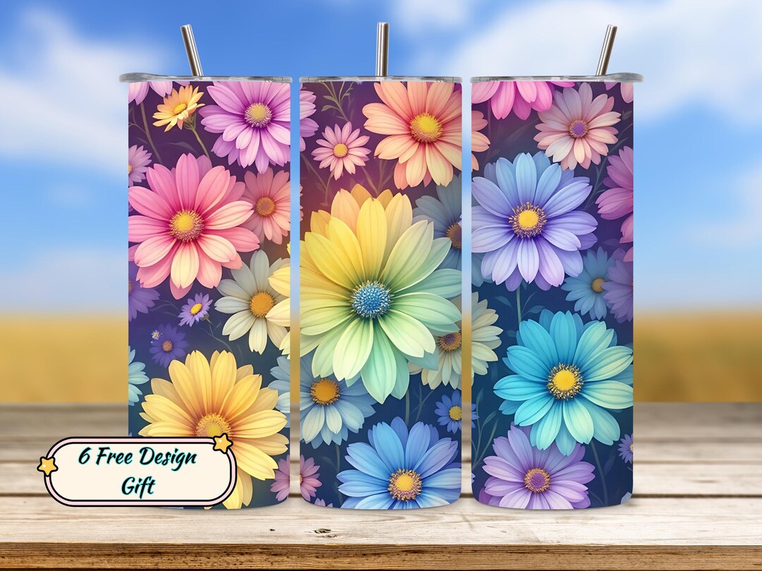 Spring Floral Tumbler Wrap, 20oz Skinny Flower Tumbler PNG, Spring Flowers Sublimation, Digital Download, Floral Cup Wrap Design - Etsy Japan