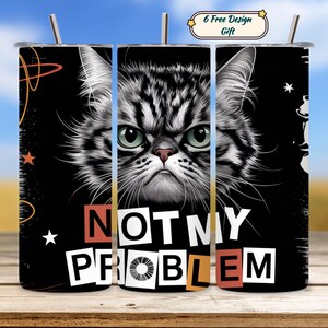 Cat Tumbler Wrap, Sublimation Tumbler Design, 20oz Tumbler PNG, Cats Background Digital File, Straight Tumbler Template Download