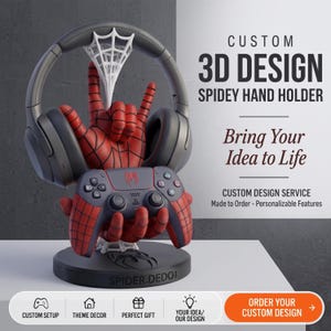 Custom 3D Gaming Stand Design, Personalised Controller Stand, Headphone, Phone Dock, Custom Desk Accessory, 3D Modelling & Printing Service