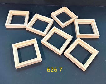 Float frames for 3x3 x 1/4" panels or canvases  - unfinished  wood   (7)