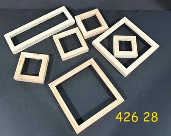 Grab bag of small unfinished box frames (7)