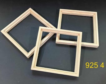 Float frames for 6x6 x 1/8" panels  - unfinished  wood   (3)