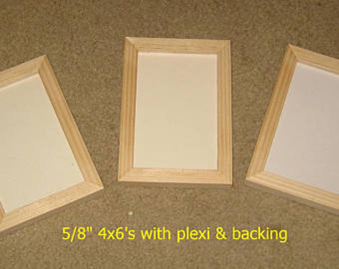 4x6 Unfinished wood picture frames lot of 3 includes Etsy