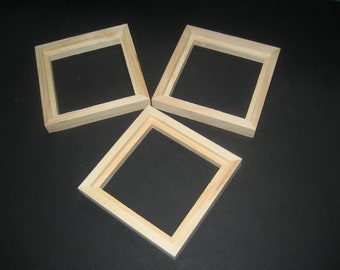 Float frames for 4 x 4 x 3/8" panels or tiles - sets of three (3) unfinished