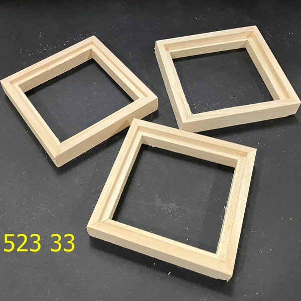 Float frames for 4x4 x 1/8" canvas or panel  - unfinished  wood   (3)