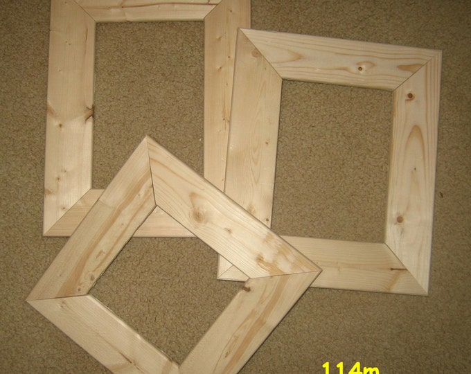 3 Unfinished Rough Cut Wood Picture Frames my No. 114m Etsy