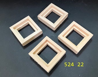 Float frames for 2x2x1/4" panels  - unfinished  wood   (4)