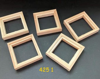 Marcos flotantes para paneles de 3x3x1/4" - madera sin acabado (5)