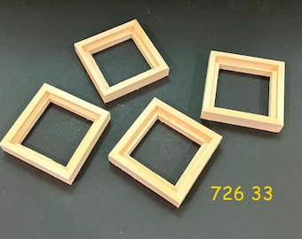 Float frames for 3x3 x 1/4" panels or canvases  - unfinished  wood   (4)