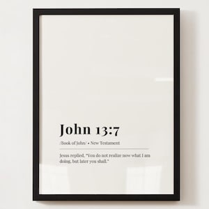 John 13:7 Definition Print | Bible Verse Print | Faith Print