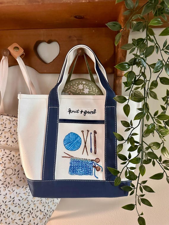 Borsa per progetti di maglia Borsa all'uncinetto Borsa per