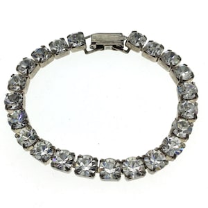 Pulsera Vintage Rhinestone, pulsera de tenis vintage, pulsera de la cadena de la copa de Rhinestone, regalo para ella, pulsera de la boda, estilo de los años 60, clásico