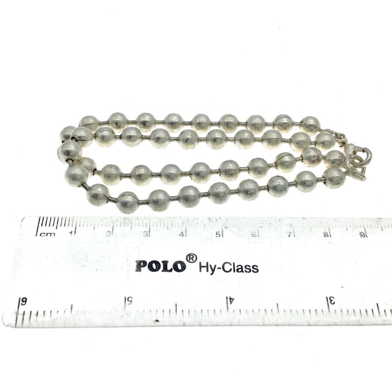 Vintage Silver Ball Bracelet Mid Century Silver Ball Bracelet Gift for Her 1970s Double Strand Matte Silver Finish Ball Chain Bracelet