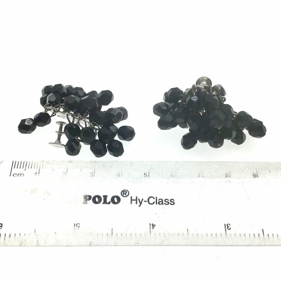 Vintage Coro Black Crystal Cluster Earrings, Gift… - image 5