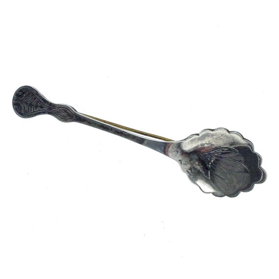 Vintage 1950s Sterling Silver Scalloped Spoon Pin… - image 1