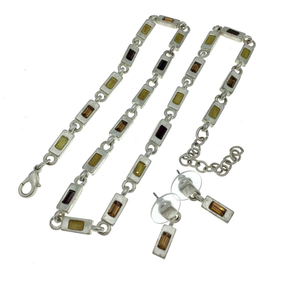 VINTAGE 1970s Brutalist/Modernist Necklace Set, Pe