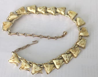 Vintage Coro Choker, Coro Necklace, Thermoset, Confetti, Early Plastic, Yellow Accessor, 1950s, Mid Century, Vintage Choker