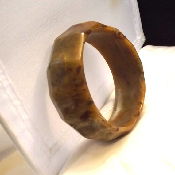 Vintage Bangle, Brown Bangle, Early Plastic Brace… - image 4