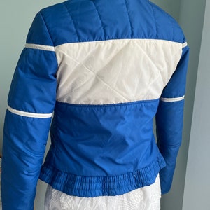 Vintage Ski Coat, Ski Jacket, Blue Jacket, Topher Jacket, Ladies Ski Coat, Blue White Coat, Mid Century Clothing, 1960s, 1970s image 4