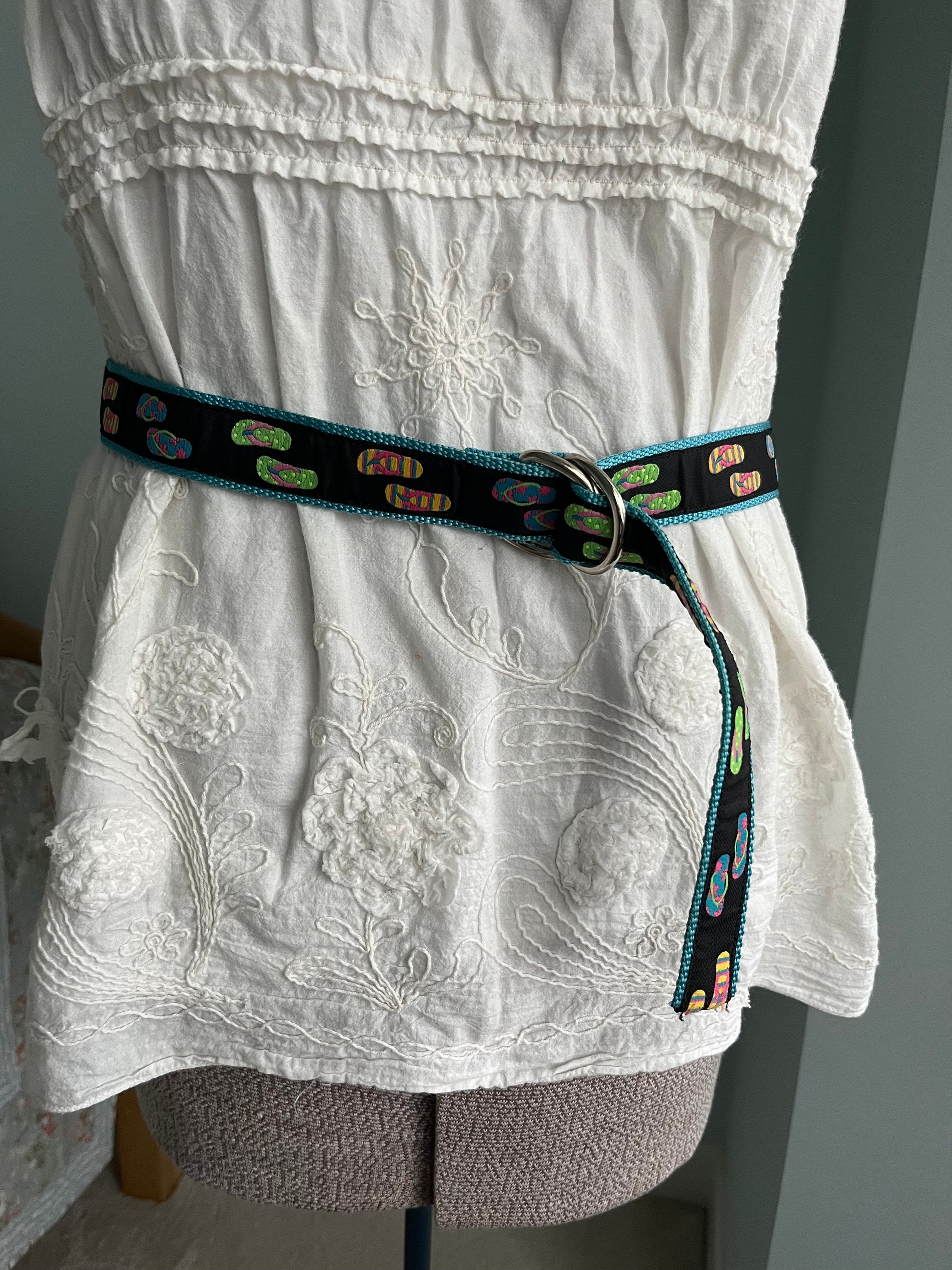 Fabric D Ring Slider Belt, Douglas Paquette, 2003, Turquoise