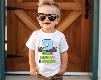 Customizable Two Infinity Birthday Shirt for Kids & Toddlers - Space Themed 2nd Birthday Unisex Top