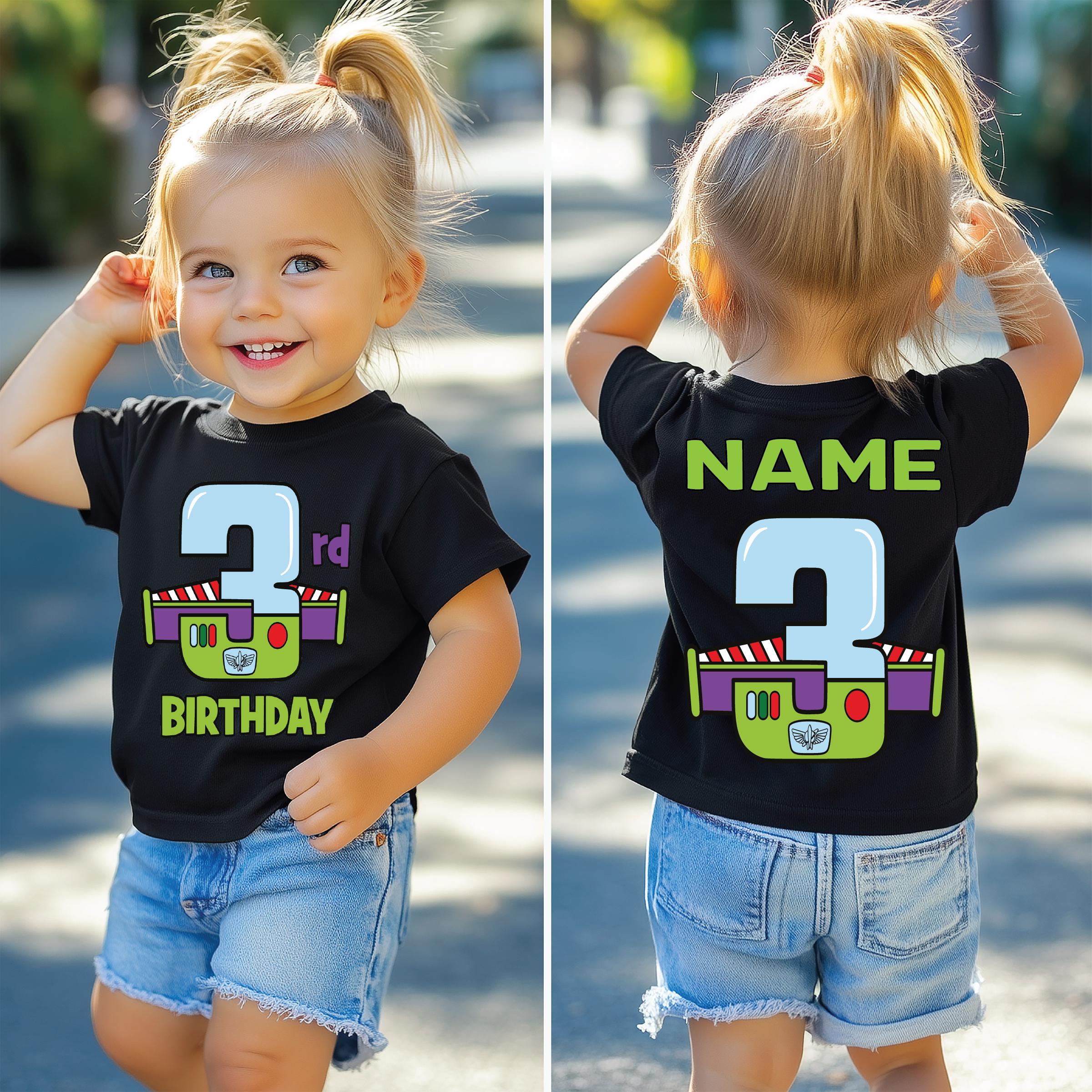 Custom Buzz Lightyear Age Shirt: Kids Personalized Space Theme Birthday Outfit