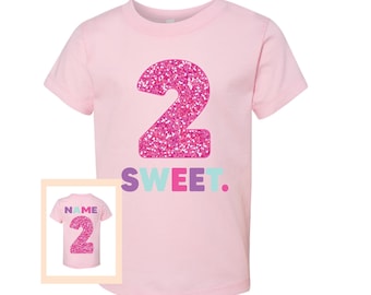 Two Much 2nd Birthday Shirt, Customizable, Kids and Toddler Unisex Personalized Birthday Shirt
