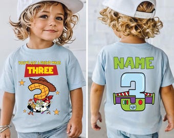 You've got a friends who's three, Toy Story Inspired 3rd Birthday Shirt: Sheriff Cowboy Theme for Boys - Infinity and Beyond Party