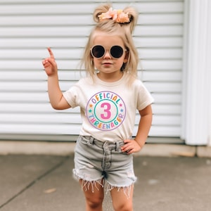 Threenager Birthday Toddler Shirt - Funny Birthday Kids Tee - I'm Three Birthday Kids Gift - Official Threenager - Turning 3
