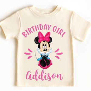 Minnie Mouse Birthday Girl Shirt, Girls 5th birthday, girls birthday party shirt, Minnie t-shirt, Disneyland birthday shirt, kids shirt