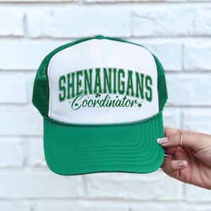 St. Patricks Day Trucker Hat, Irish Day Drinking Green Hat, Matching Drinking Hats, St. Paddy&#39;s Day, Funny shenanigans coordinator
