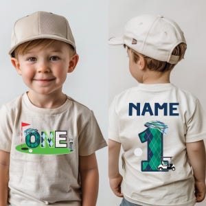 T-shirt d'anniversaire de golf personnalisé pour enfants | T-shirt personnalisé pour votre première célébration | Tenue de fête avec l'âge