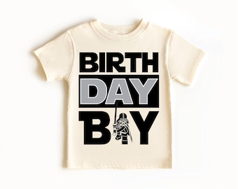 Camiseta de cumpleaños para niños con temática de personajes espaciales, camiseta de fiesta espacial