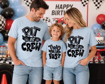 Two Fast Birthday Family Shirts, Pit Crew Matching Family Shirts, Race Car Birthday Outfit, Mom Dad Toddler Racing Party Tee