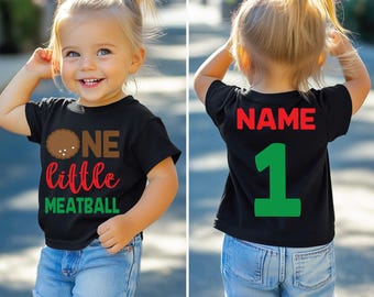 One Little Meatball First Birthday Shirt | Italian Theme Baby Tee | Cute 1st Year Celebration Top