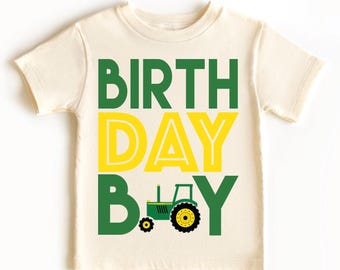 Tractor Birthday Shirt for Boys, Custom birthday shirt for Kids and Toddlers, Farm Style Birthday T-Shirt for Kids and Toddlers