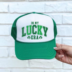 St. Patricks Day Trucker Hat, IrishDrinking Green Hat, Matching Drinking Hats, St. Paddy&#39;s, Funny Irish Pub, In my Lucky era
