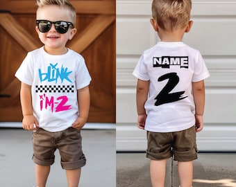 Blink I'm 2- 2nd Birthday T-Shirt: Unisex Toddler Checkers Punk Rock Bday Party Tee