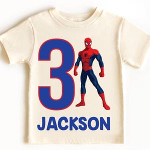 Spider Style Birthday Party T-Shirt, Cartoon Spider Shirt, Custom Birthday Shirt, Custom Birthday T-Shirt for Kids and Toddlers