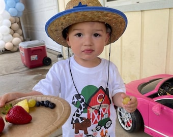 Farm Party Birthday Shirt, Custom toddler and kids cow farm shirt, Birthday shirt for kids and toddlers, customize with name and age
