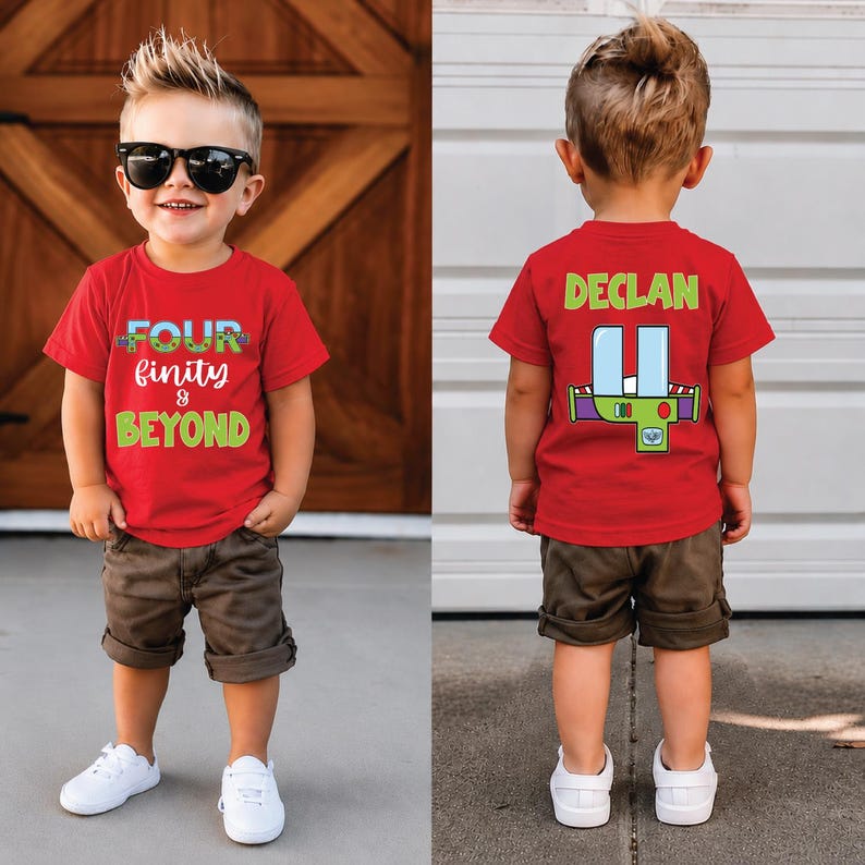 Four Infinity and Beyond 4th Birthday Shirt, Toy Story Inspired ...